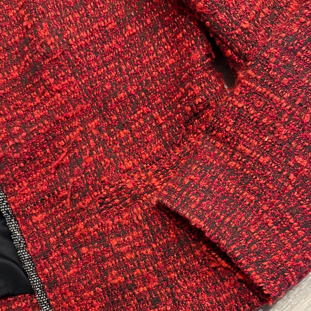 Chicos  Red Tweed Women's Jacket sz 1 us m - Picture 4 of 5
